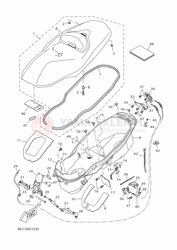 Schemat "siedzenie" do Yamaha XMAX 300