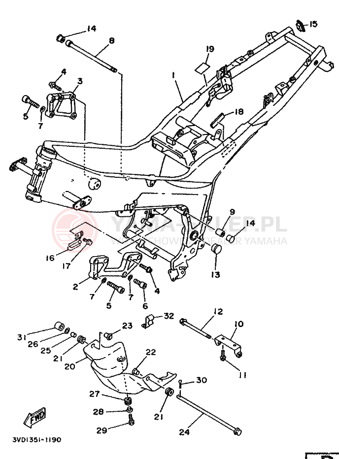 Schemat "rama" do Yamaha TDM850