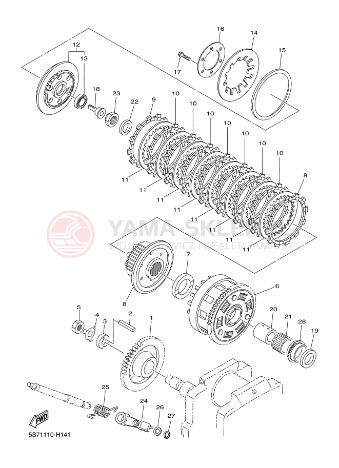 Schemat "sprzęgło" do Yamaha XVS950A