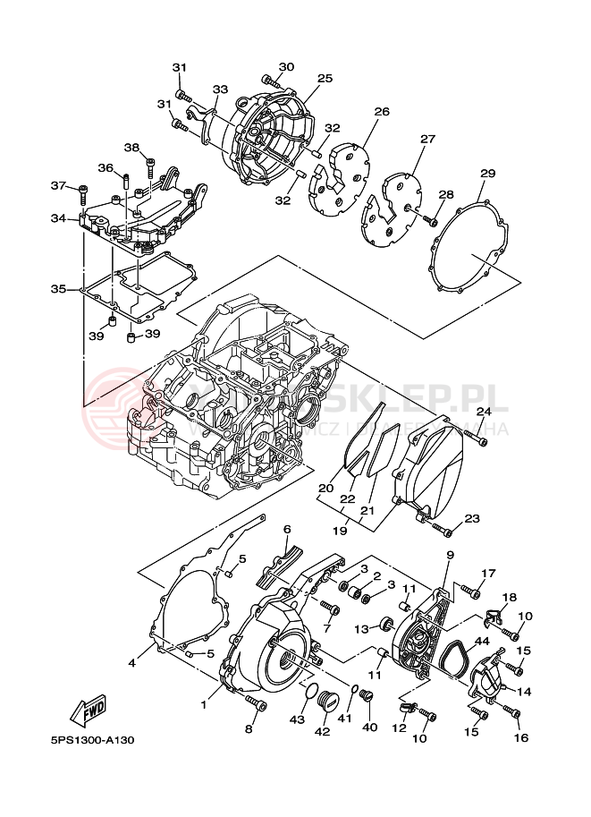 Schemat "Pokrywa silnika" do Yamaha TDM900