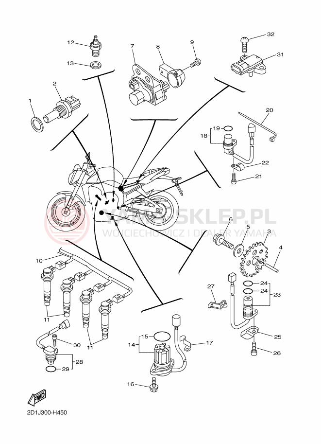 Schemat "układ elektryczny" do Yamaha FAZER