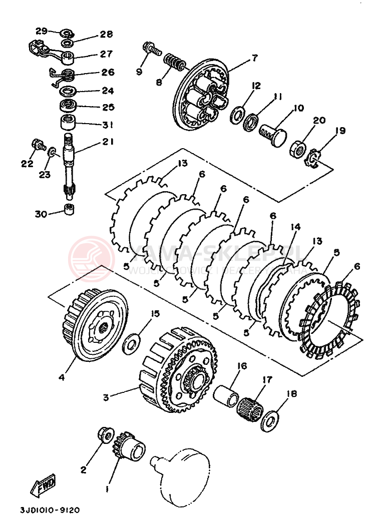 Schemat "sprzęgło" do Yamaha YZ125