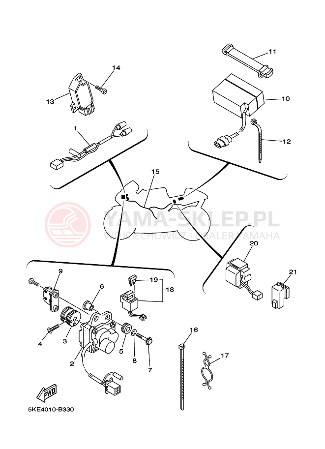 Schemat "układ elektryczny" do Yamaha TZ250