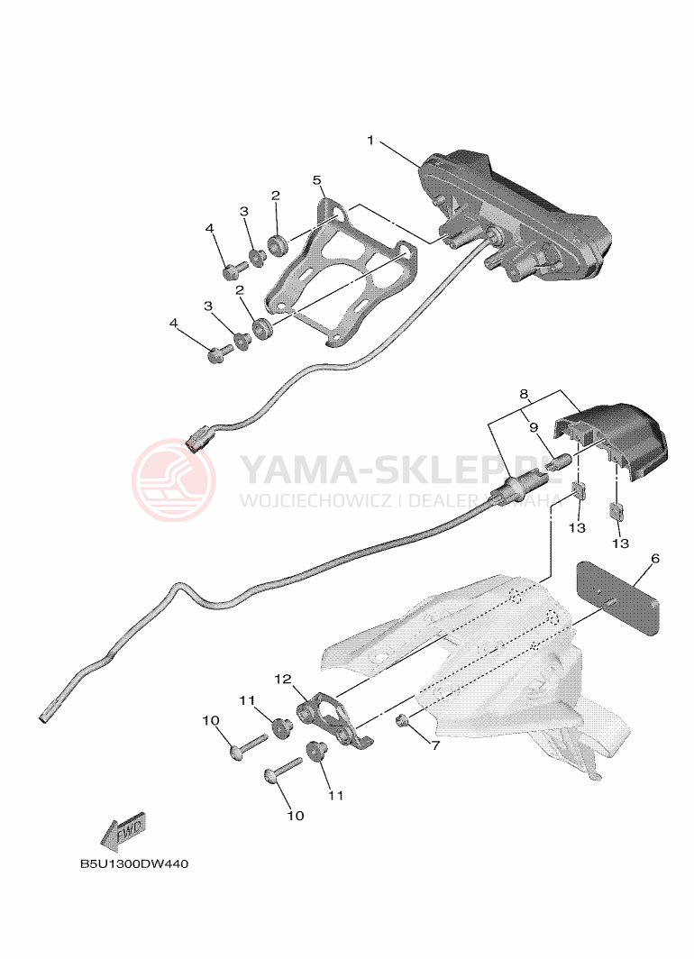 Schemat "Oświetlenie tył" do Yamaha TRACER 9