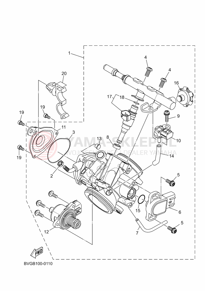 Schemat "Układ wtryskowy" do Yamaha GRIZZLY 700 EPS