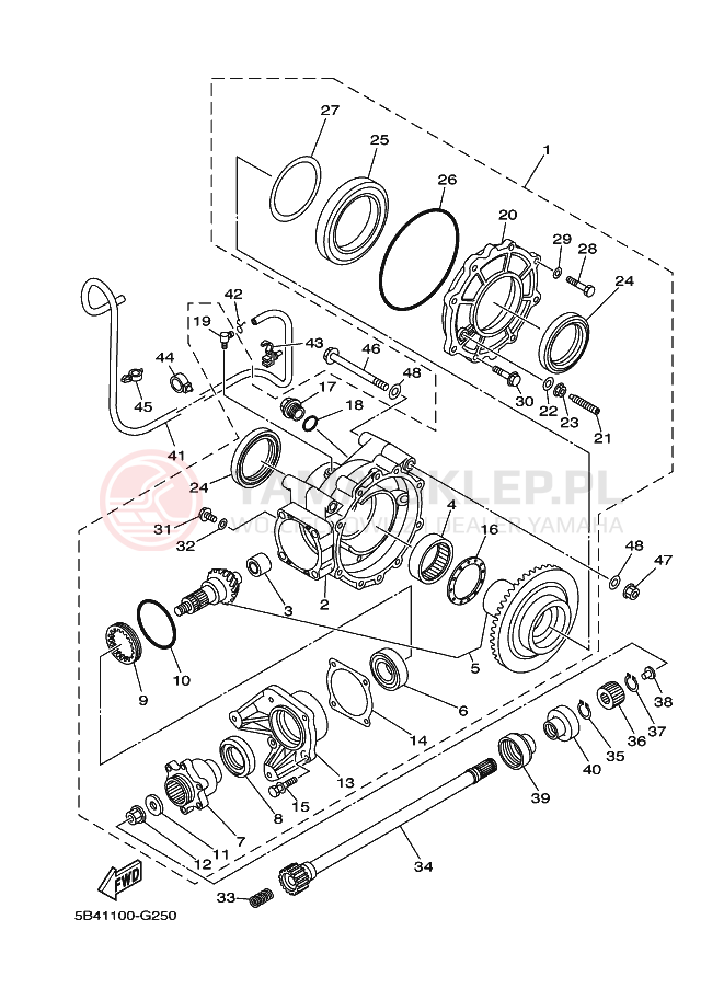 Schemat "WAŁ NAPĘDOWY" do Yamaha RHINO 700 FI