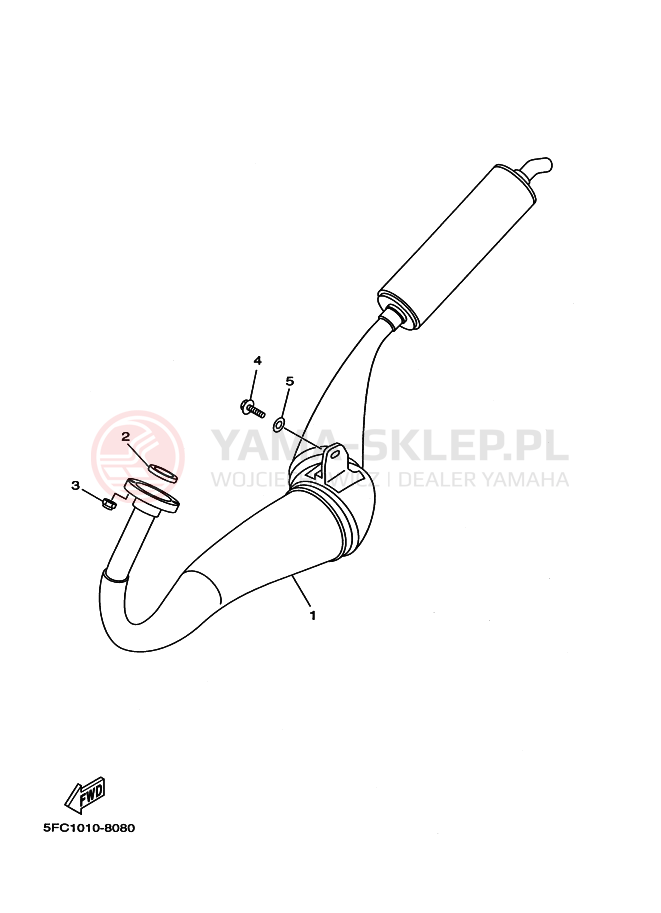 Schemat "Wydech końcowy" do Yamaha RZ50