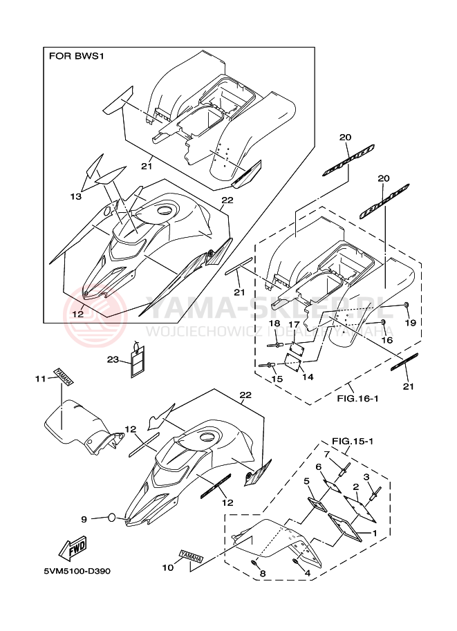 Schemat "naklejki" do Yamaha BLASTER