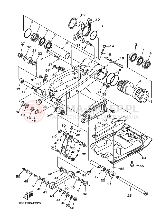 Schemat "wahacz" do Yamaha YFM700R