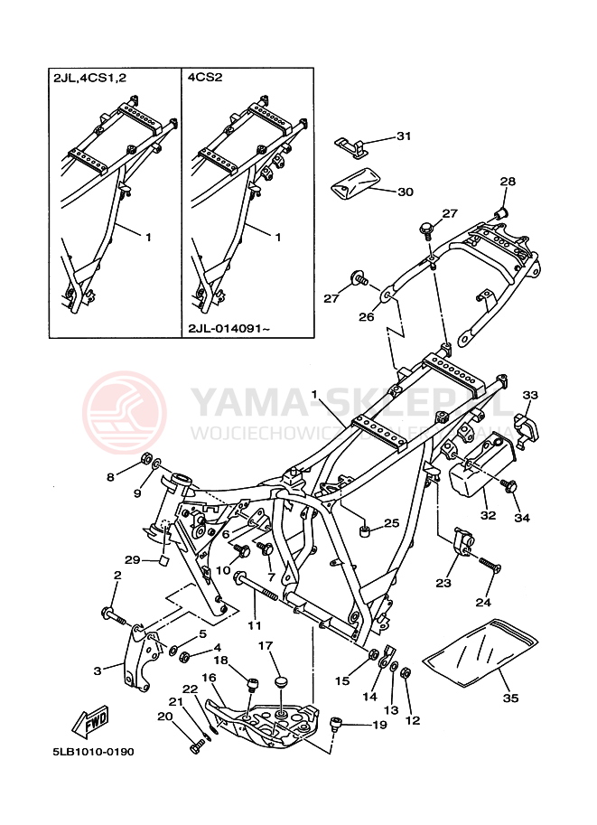Schemat "rama" do Yamaha TW200