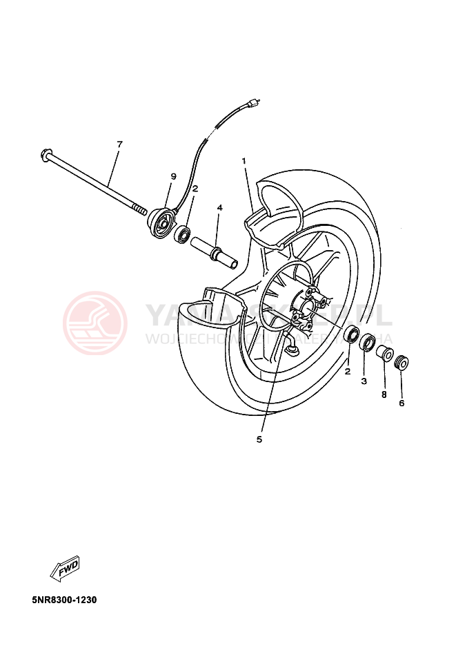 Schemat "Koło przód" do Yamaha MAJESTY 125