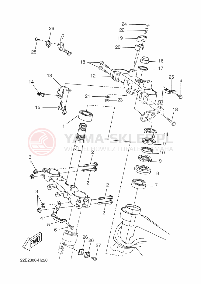Schemat "Półki zawieszenia" do Yamaha WR125X