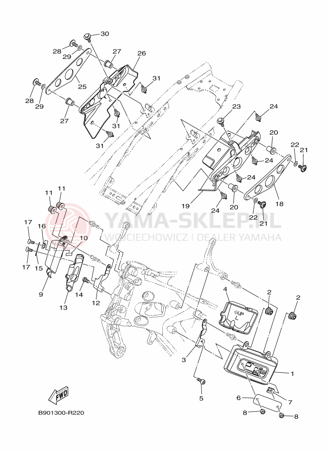 Schemat "Pokrywa boczna" do Yamaha XSR900