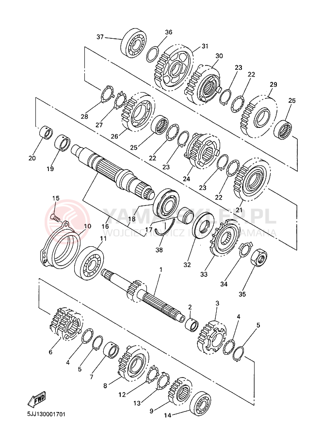 Schemat "Skrzynia biegów " do Yamaha YZF-R1 R1