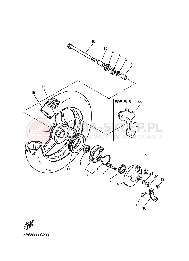 Schemat "Koło przód" do Yamaha PW50