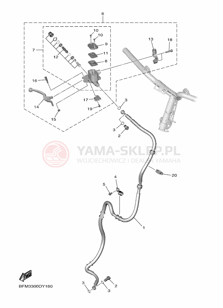 Schemat "Pompa hamulcowa przednia" do Yamaha NEO'S
