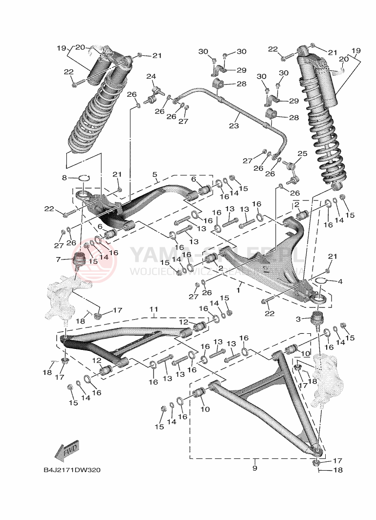 Schemat "Koło przód" do Yamaha WOLVERINE RMAX EPS SE
