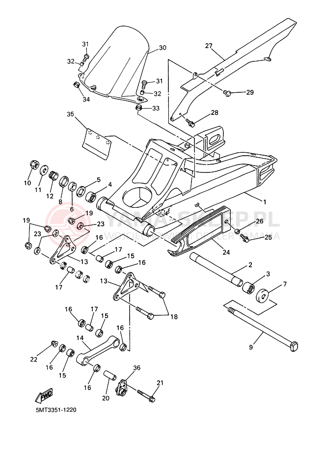 Schemat "wahacz" do Yamaha YZF-R6
