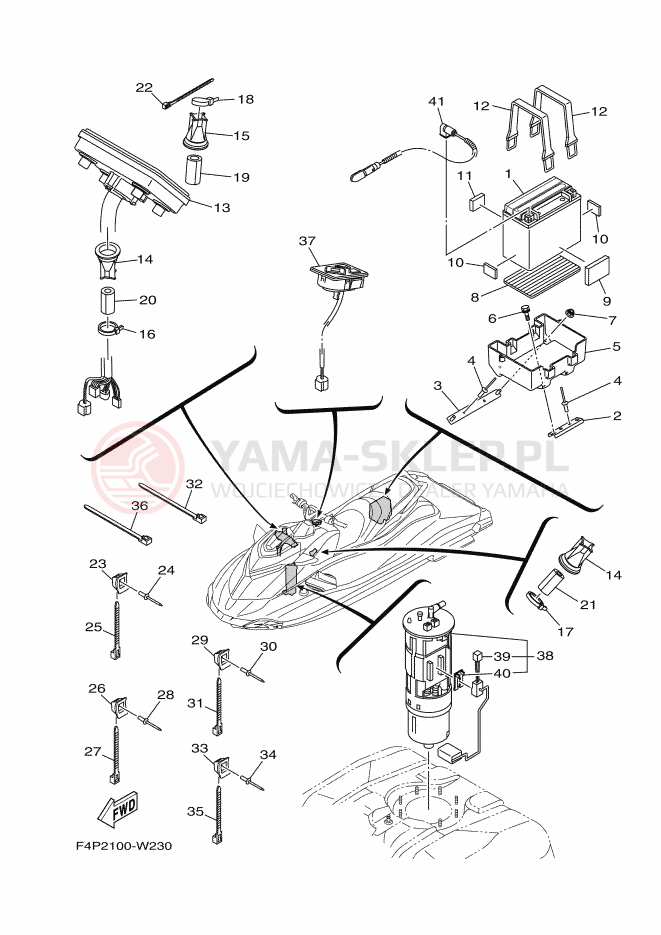 Schemat "układ elektryczny" do Yamaha GP1800B-X