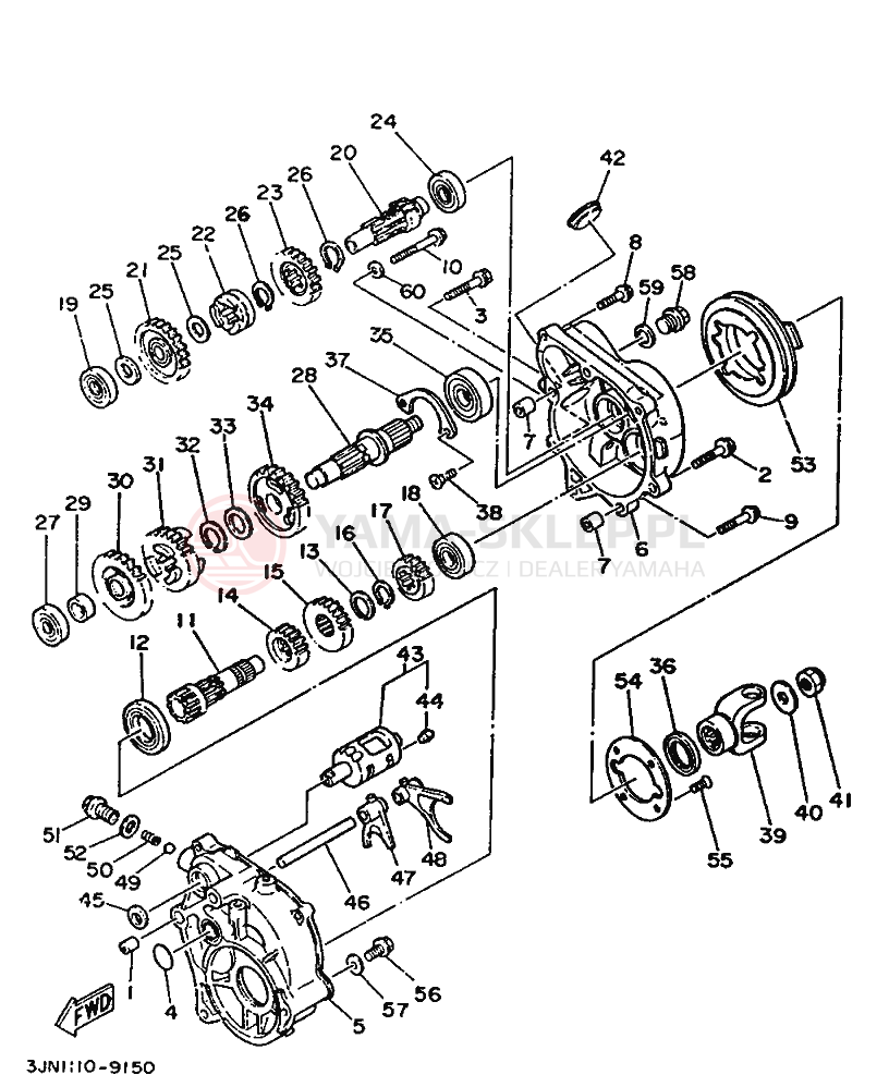 Schemat "PRZEKŁADNIA POŚREDNIA" do Yamaha PRO HAULER