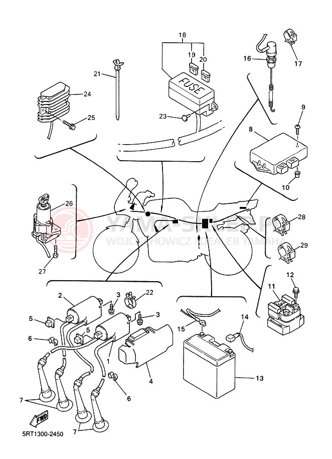 Schemat "układ elektryczny" do Yamaha FZS600 FAZER
