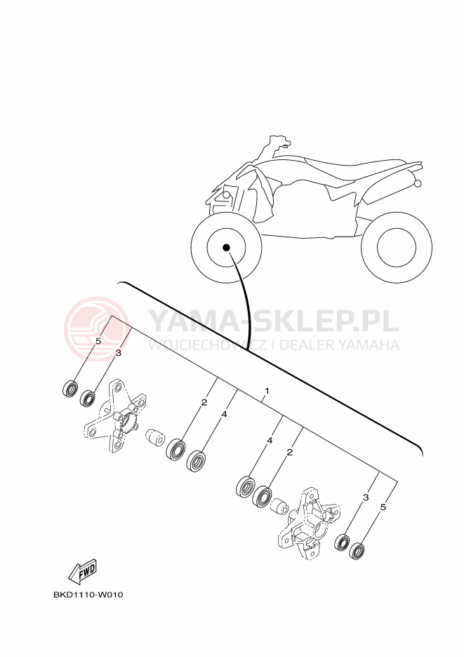 Schemat "ZESTAW CZĘŚCI KONSERWACYJNYCH" do Yamaha YFZ450R