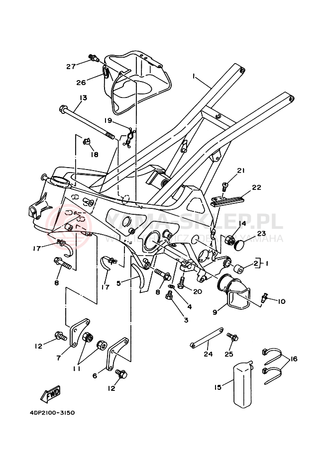 Schemat "rama" do Yamaha TZ250
