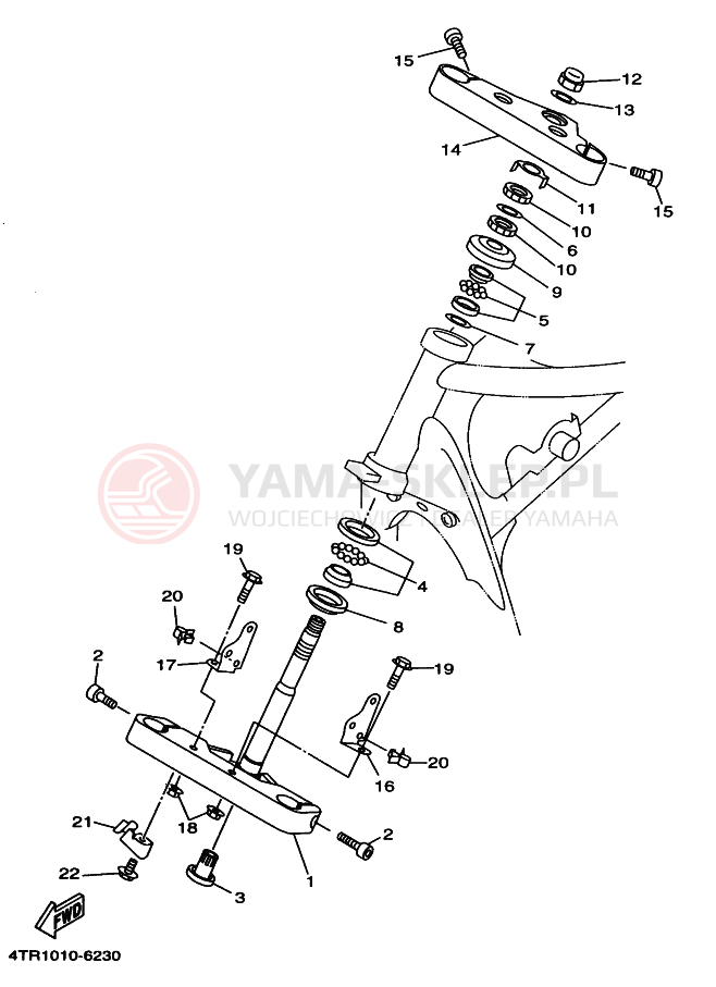 Schemat "Półki zawieszenia" do Yamaha XVS400 DRAGSTAR