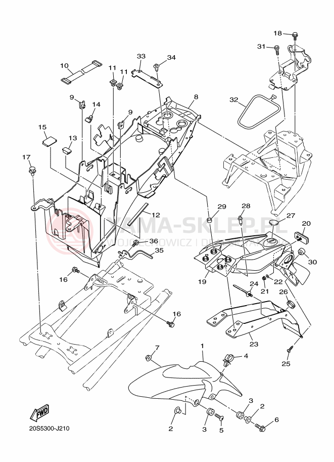 Schemat "błotnik" do Yamaha DIVERSION