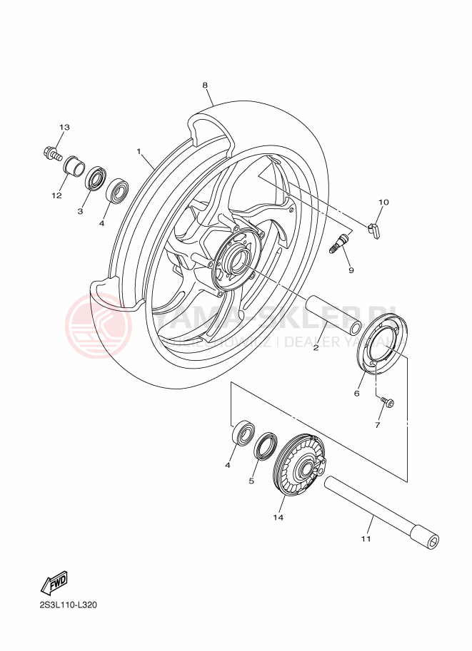 Schemat "Koło przód" do Yamaha VMAX17