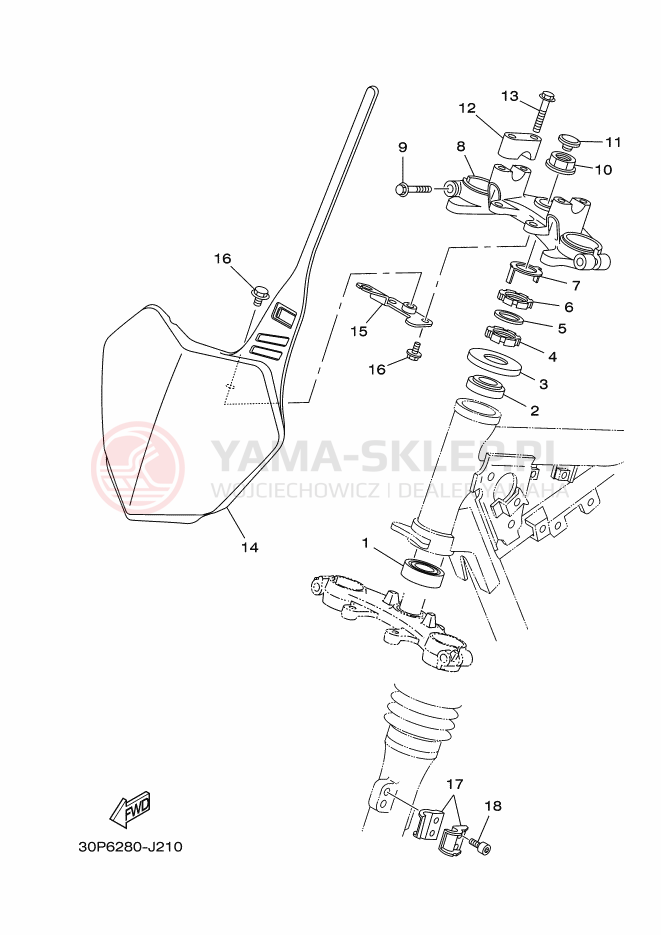 Schemat "Półki zawieszenia" do Yamaha TT-R125LWE