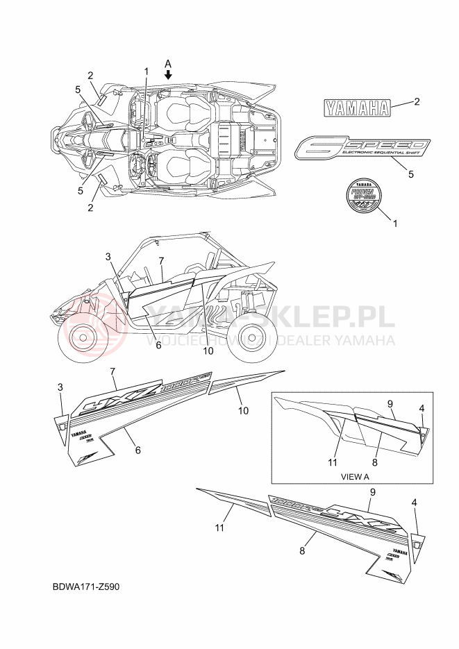 Schemat "Naklejki" do Yamaha YXZ1000R SS