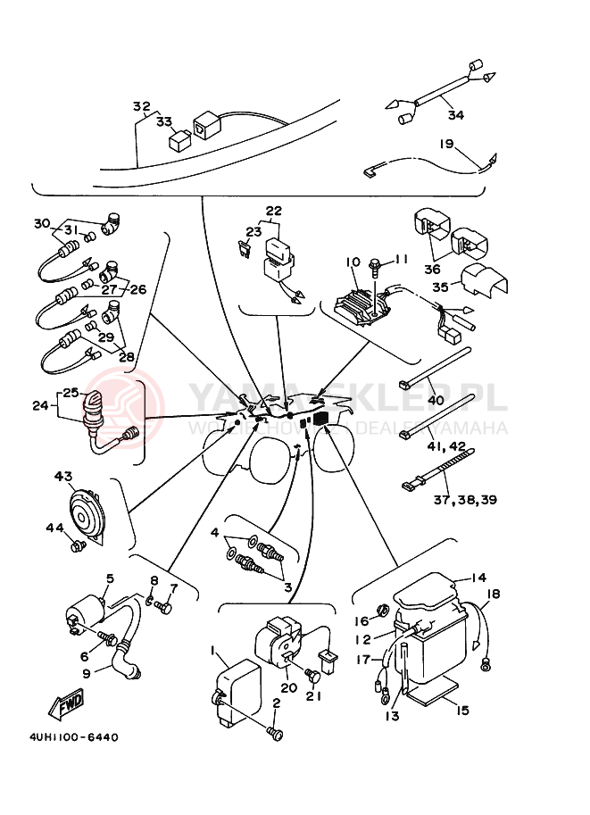 Schemat "układ elektryczny" do Yamaha BIG BEAR 350