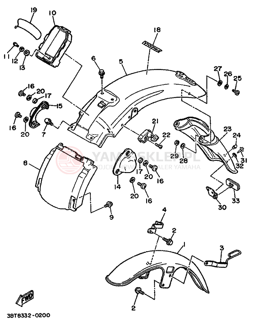 Schemat "błotnik" do Yamaha XV535 VIRAGO