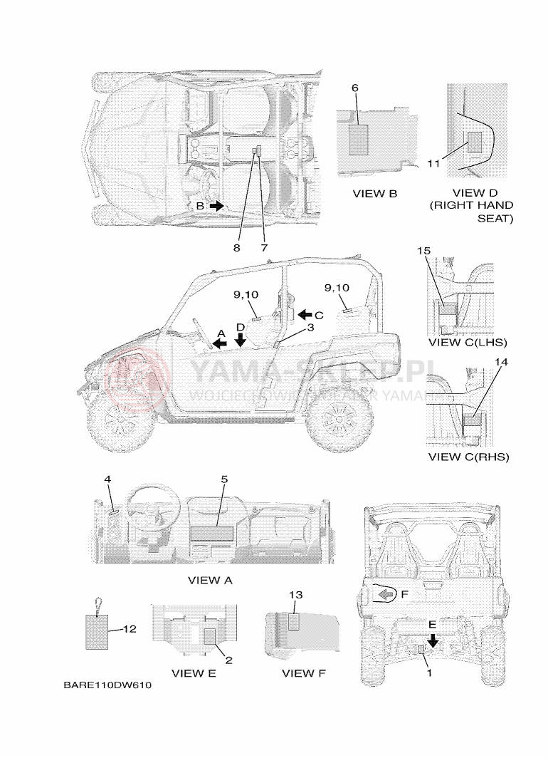 Schemat "naklejki" do Yamaha WOLVERINE X4 850