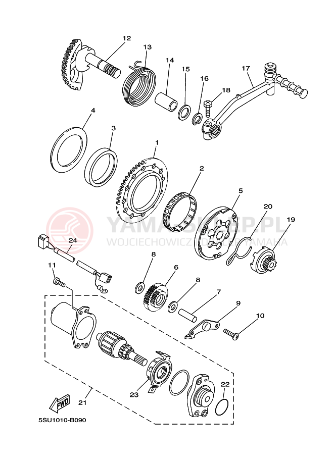 Schemat "rozrusznik" do Yamaha CV50R JOG R