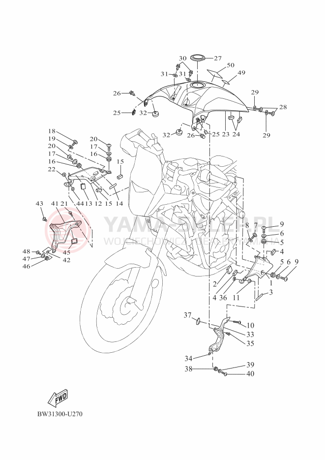 Schemat "zbiornik paliwa" do Yamaha TENERE 700 POLICE