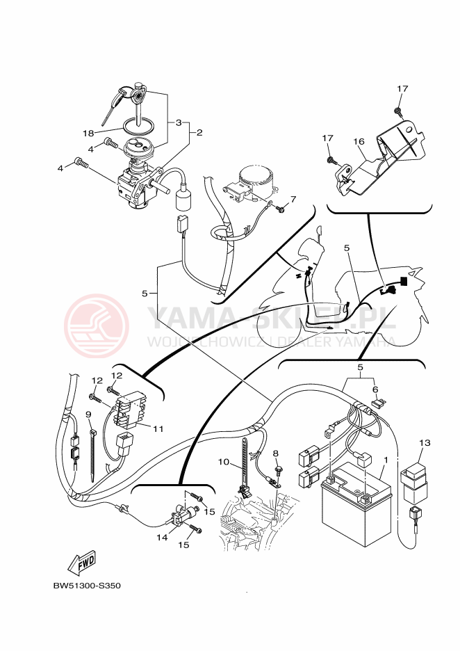 Schemat "układ elektryczny" do Yamaha D'ELIGHT