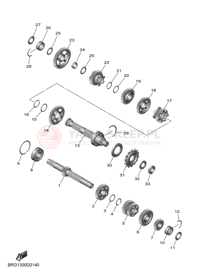 Schemat "Skrzynia biegów " do Yamaha MT-03