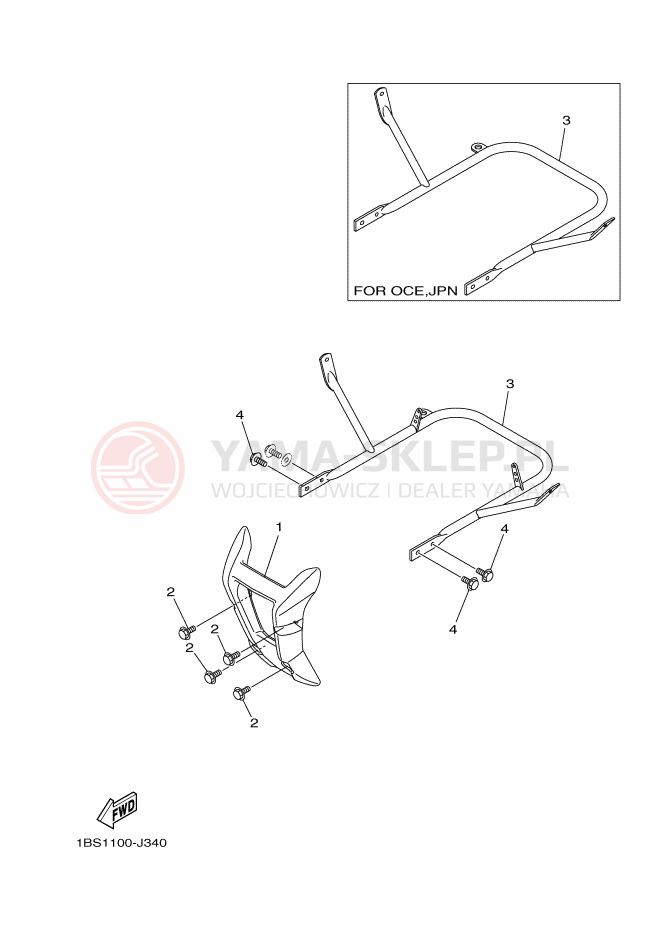 Schemat "RAMIĘ STERUJĄCE" do Yamaha YFM350R