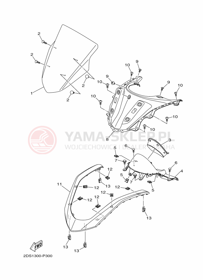 Schemat "Szyba" do Yamaha NMAX 150