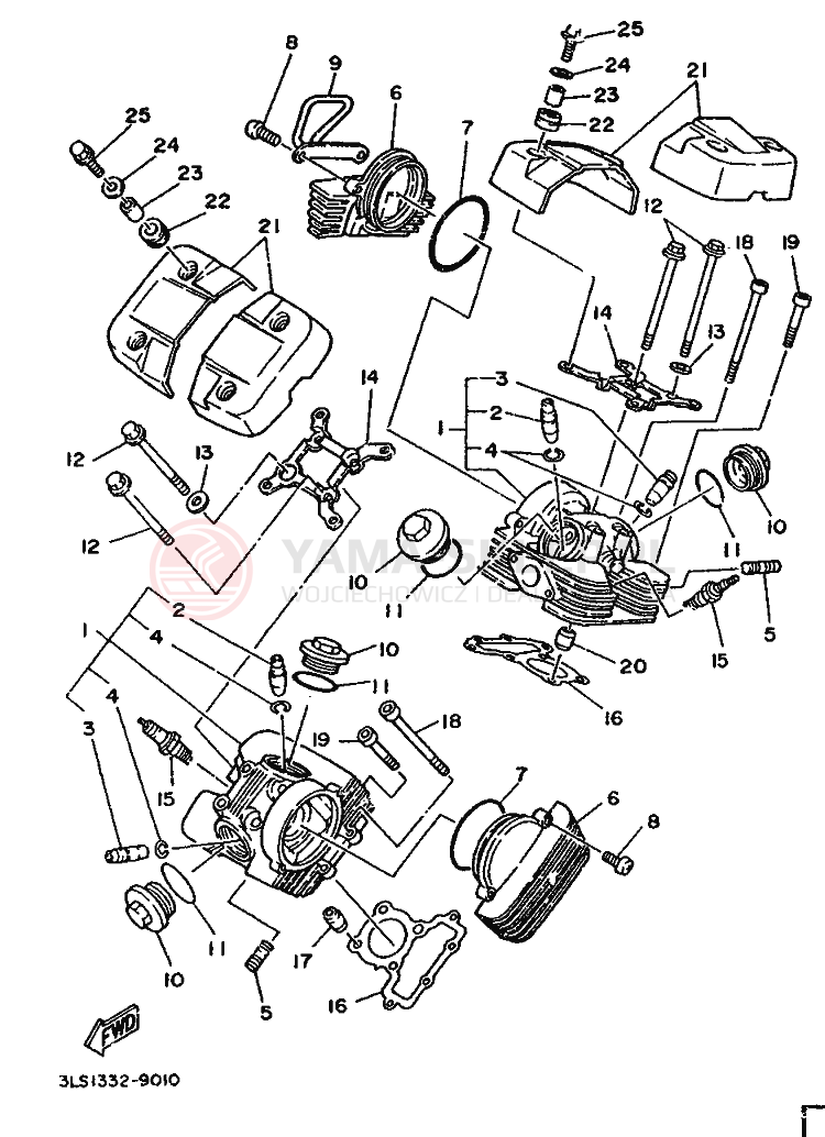 Schemat "głowica" do Yamaha XV240 VIRAGO
