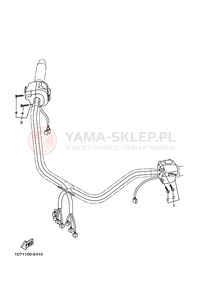 Schemat "Kierownica i osprzęt" do Yamaha XV1900A MIDNIGHT STAR
