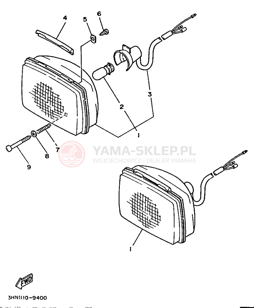 Schemat "Lampa przód" do Yamaha PRO HAULER