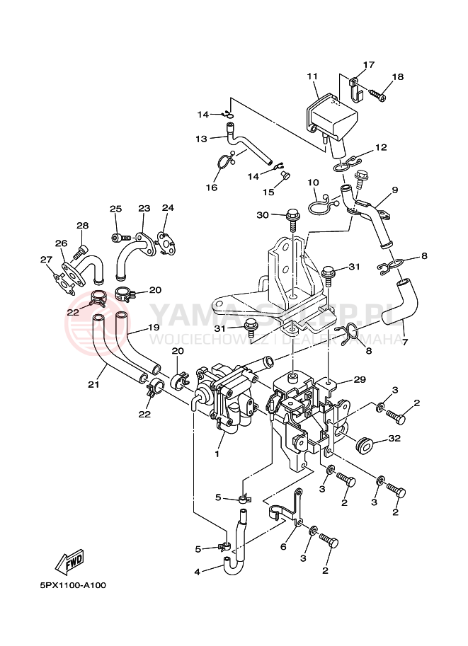 Schemat "System odbioru powietrza" do Yamaha XV1700PC XV17PC XV17PCP ROAD STAR WARRIOR