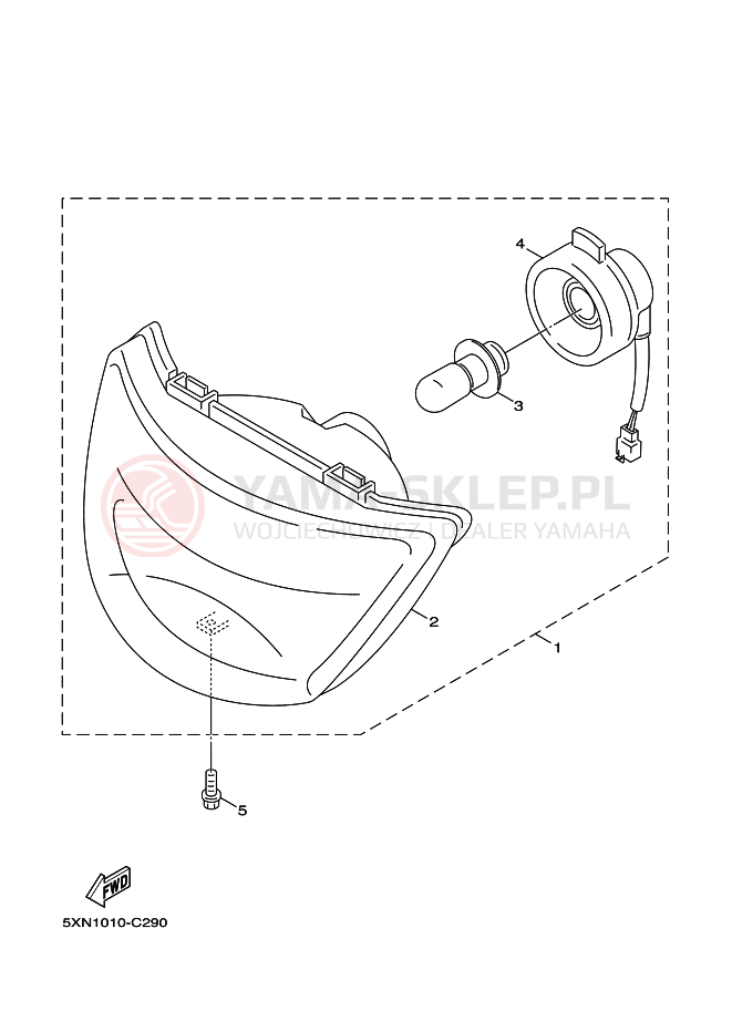 Schemat "Lampa przód" do Yamaha YL50