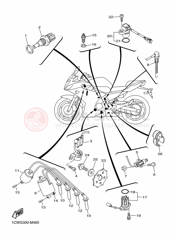 Schemat "układ elektryczny" do Yamaha XJ6 DIVERSION F