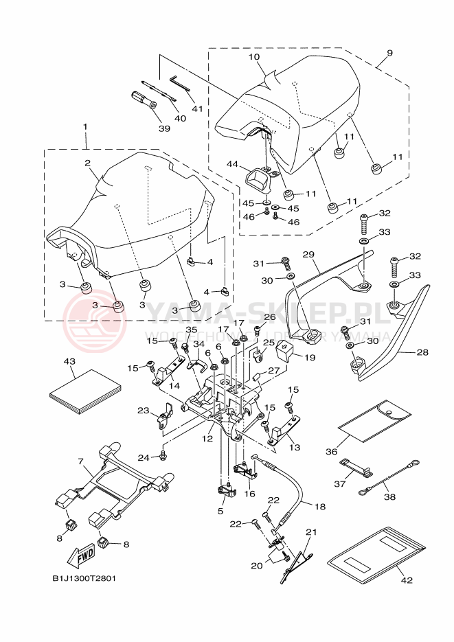 Schemat "siedzenie" do Yamaha TRACER 900 GT