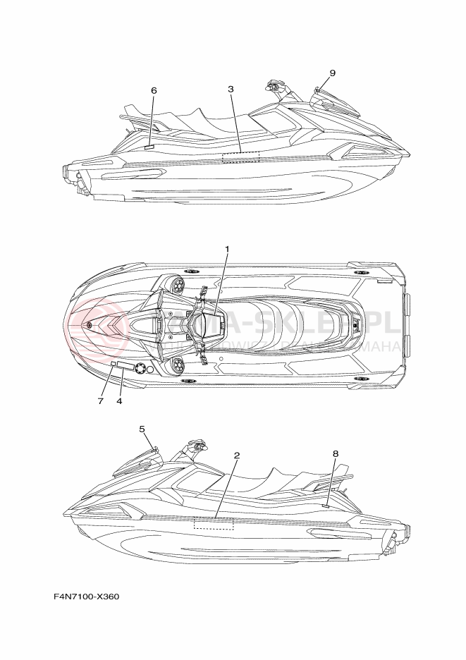 Schemat "naklejki" do Yamaha VX1800A-X