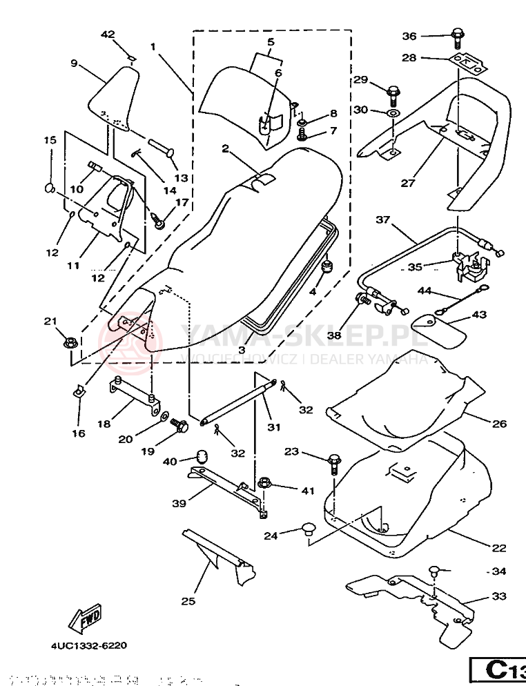 Schemat "siedzenie" do Yamaha MAJESTY